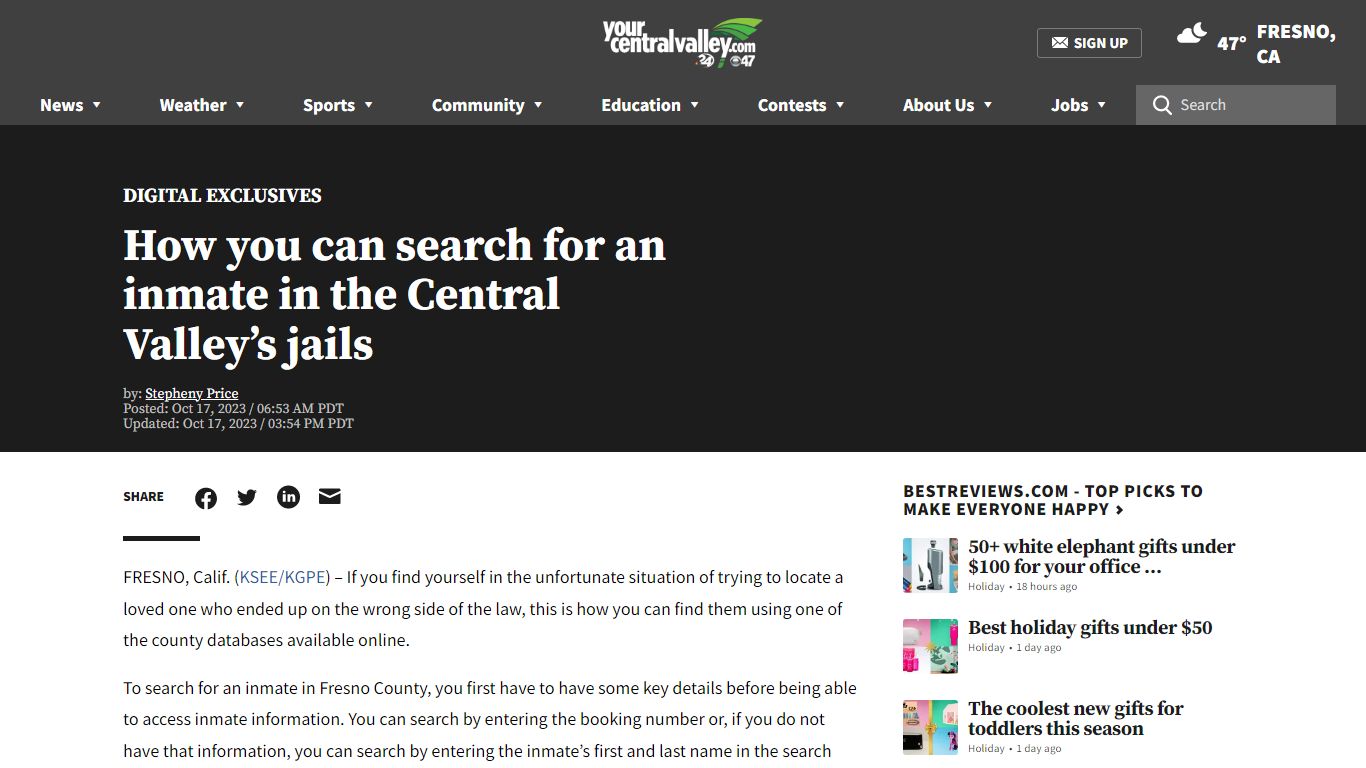 How you can search for an inmate in the Central Valley’s jails