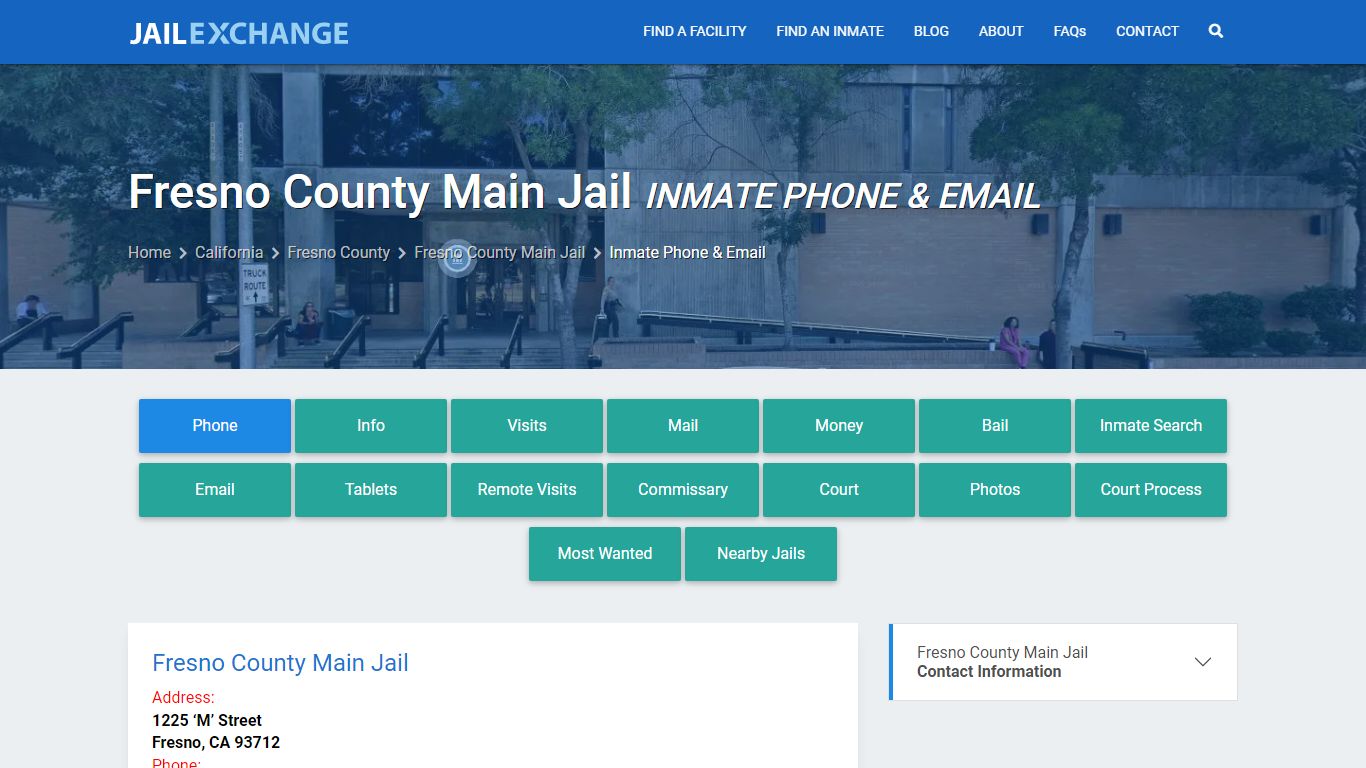 Inmate Phone - Fresno County Main Jail, CA - Jail Exchange